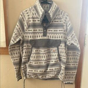 Carhartt Gray Patterned Fleece Pullover